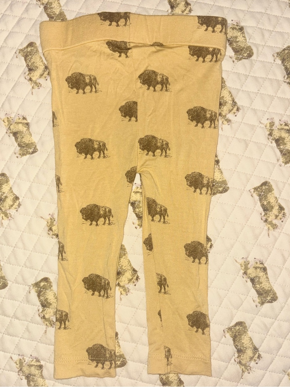 Kate Quinn Buffalo Print Beige Toddler Leggings 🌵12-18 months
